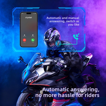 RNG Bluetooth slušalica za kacigu – dugo trajanje baterije, vodootporna, redukcija buke, hands-free pozivi za motocikl