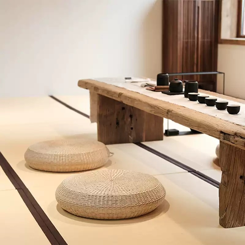 Japanski stil tatami meditacijski jastuk i podloga za meditaciju s pletenom od slame