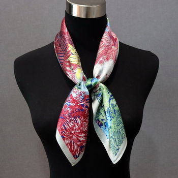 Mu Si Ke коприна сатен квадратен шал, слънцезащитна функция, лято, стил свеж и сладък