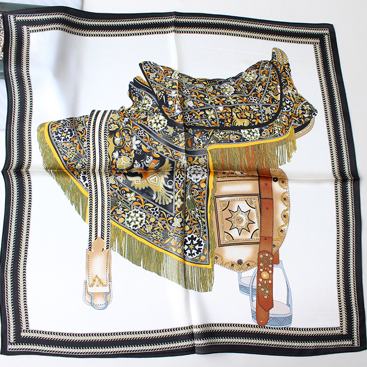 Mu Si Ke коприна сатен квадратен шал, слънцезащитна функция, лято, стил свеж и сладък