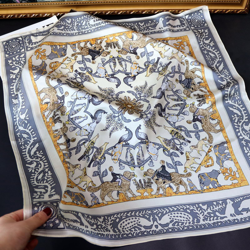 Mu Si Ke коприна сатен квадратен шал, слънцезащитна функция, лято, стил свеж и сладък