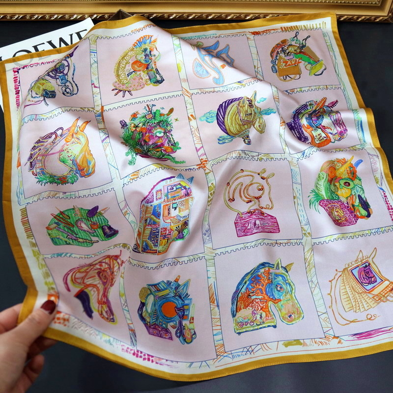 Mu Si Ke коприна сатен квадратен шал, слънцезащитна функция, лято, стил свеж и сладък