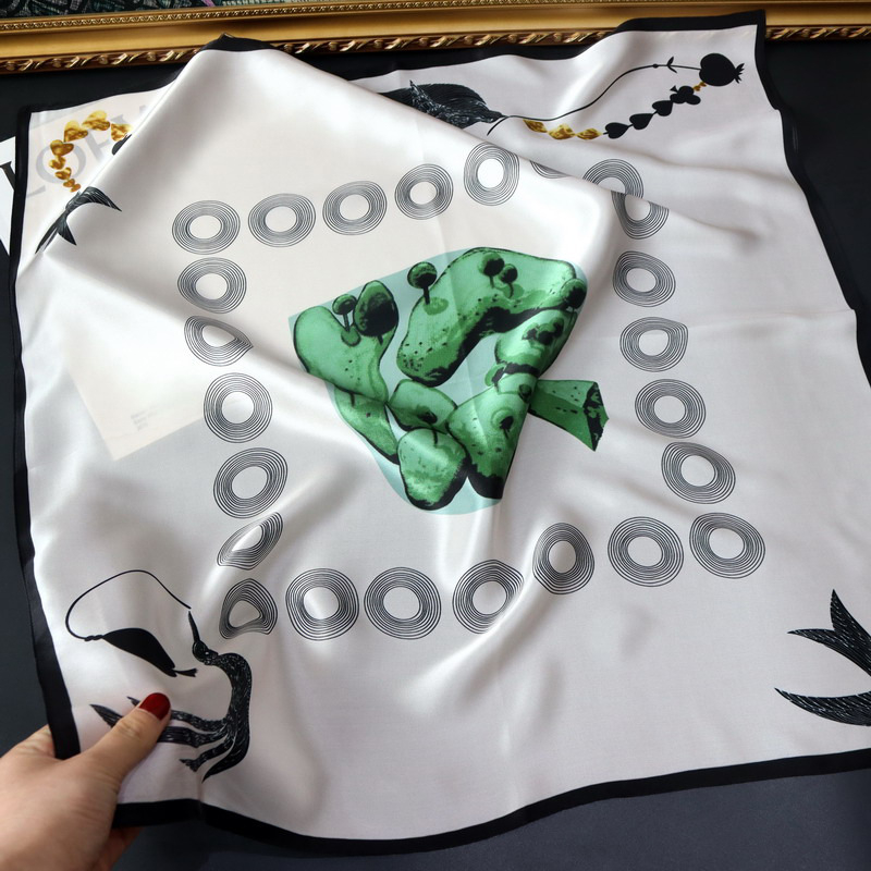 Mu Si Ke коприна сатен квадратен шал, слънцезащитна функция, лято, стил свеж и сладък