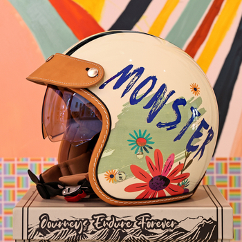 Retro kaciga za motocikl 3/4, unisex za cruisere, 3C certificiran, hlađenje kroz sve sezone, ABS