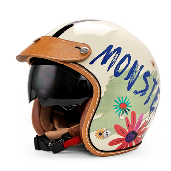 Retro kaciga za motocikl 3/4, unisex za cruisere, 3C certificiran, hlađenje kroz sve sezone, ABS