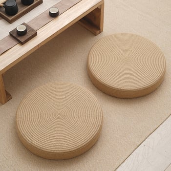 Japanski stil futon jastuk za podu, za dnevni boravak i balkon, tatami pod za podu, materijal pamuk-lan, punilo EPE, jednobojni uzorak
