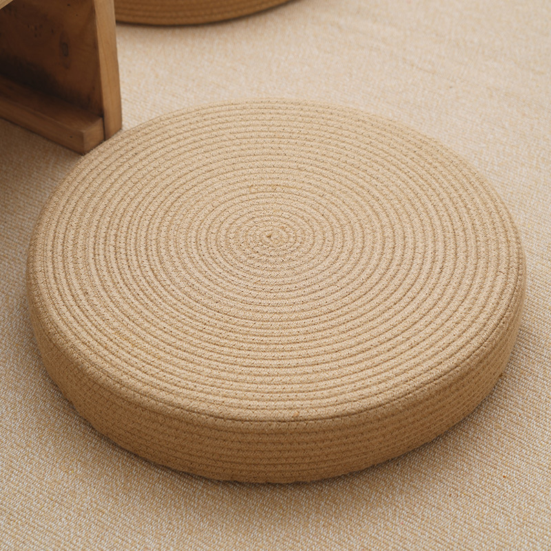 Japanski stil futon jastuk za podu, za dnevni boravak i balkon, tatami pod za podu, materijal pamuk-lan, punilo EPE, jednobojni uzorak