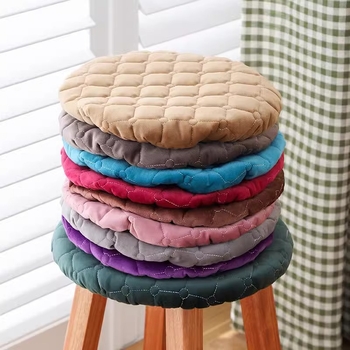 Okrugli jastučić za stolicu – debela verzija za jesen/zimu, flanel površina, punilo od velura, modern minimalistički stil