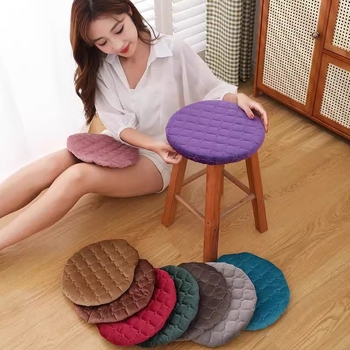 Okrugli jastučić za stolicu – debela verzija za jesen/zimu, flanel površina, punilo od velura, modern minimalistički stil