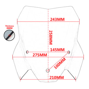 Prednje vjetrobransko staklo za BMW S1000R 2021-2024 - PC plastika