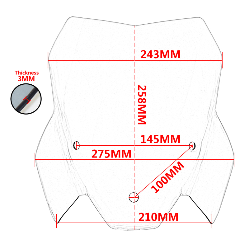 Prednje vjetrobransko staklo za BMW S1000R 2021-2024 - PC plastika