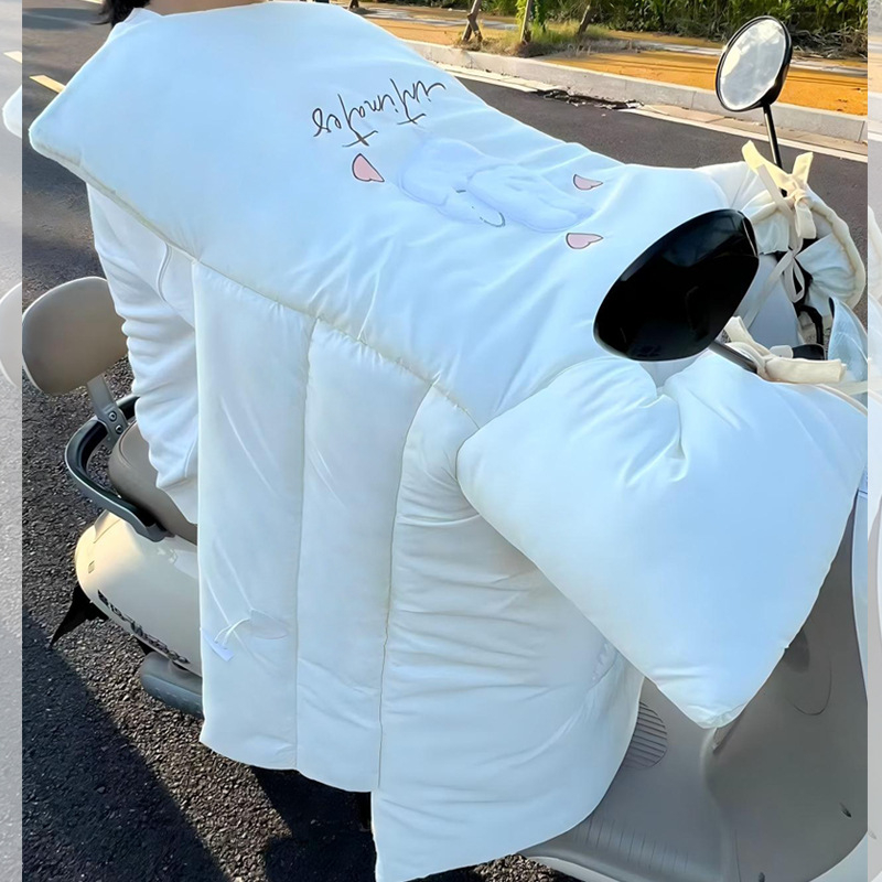 Vjetrozaštitni quilt za električne motocikle, s flis unutarnjim i dodatnom debljinom, vodootporno, od Oxford platna, kompatibilno s Yadea i Aima.