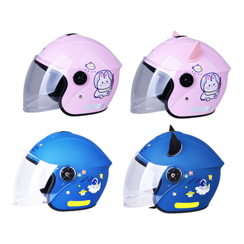 Dječja kaciga za električna vozila i motocikle, cartoon dizajn, toplina za sve četiri sezone (Materijal: inženjerska plastika; Stil: pola kaciga; 3C certifikat: 2023091105021084; Brend: Defe)