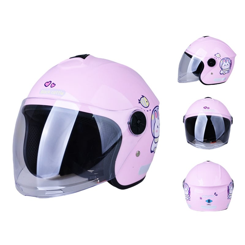 Dječja kaciga za električna vozila i motocikle, cartoon dizajn, toplina za sve četiri sezone (Materijal: inženjerska plastika; Stil: pola kaciga; 3C certifikat: 2023091105021084; Brend: Defe)