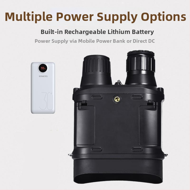 Binokulárne zariadenie nočného videnia s 32 mm objektívom, 1–15× zväčšenie, dosah 800 m, batéria 3600 mAh