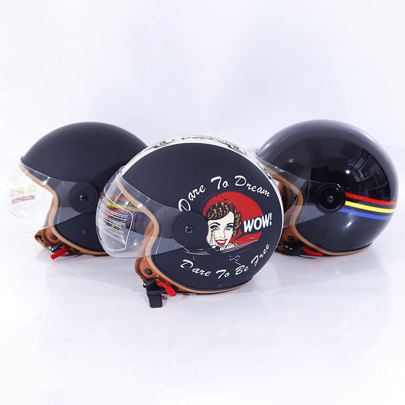 Harley stil retro kaciga za motocikle, ABS materijal, model A8, univerzalna za električne motocikle, sve sezone, 3C certificirano