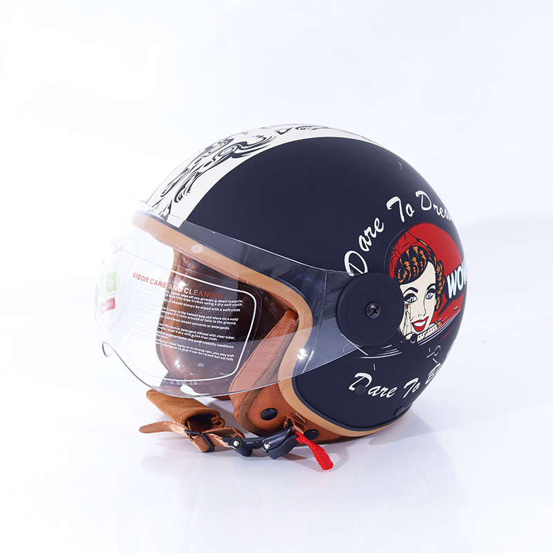 Harley stil retro kaciga za motocikle, ABS materijal, model A8, univerzalna za električne motocikle, sve sezone, 3C certificirano