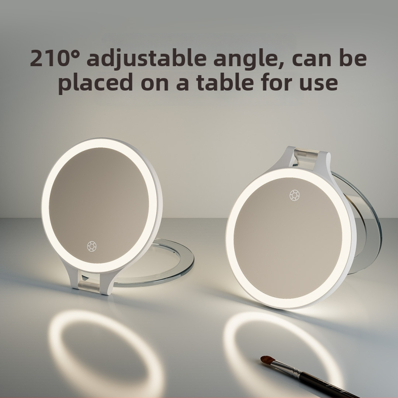 Prijenosno sklopivo LED ogledalo za šminkanje, stolni dizajn, ABS okvir, srebrno ogledalo, RM451 RM313
