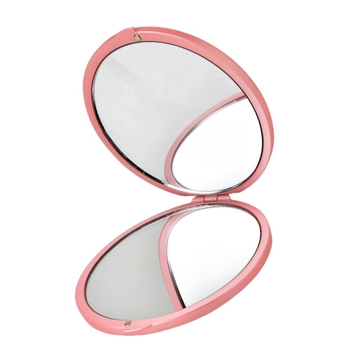 Sklopivo mini okruglo ogledalo za šminku s povećanjem 5x/7x/10x/15x; okvir od ABS-a, staklena leća; sadrži ravno ogledalo i povećalo.