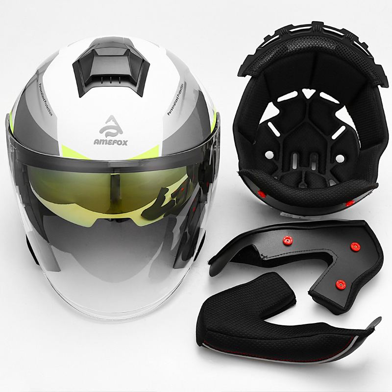 Kaciga za motocikl 3/4 s dvostrukim vizirima, ABS plast