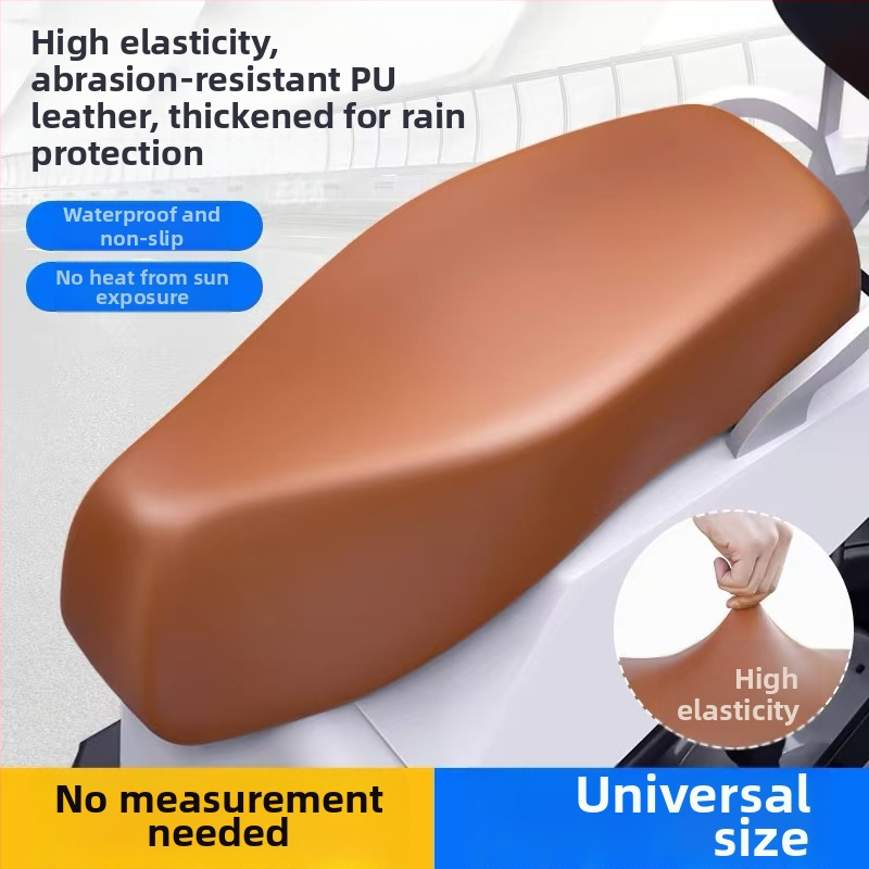 Povlak sedadla z PU kože pre elektrické bicykle/motorky – všetky ročné obdobia, univerzálne uchytenie, bez výplne, značka Risheng