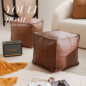 Marokanski pouf-ottoman za cipele, ležerni naslonjač s kožnim spremištem, tatami, skandinavski stil