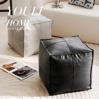 Marokanski pouf-ottoman za cipele, ležerni naslonjač s kožnim spremištem, tatami, skandinavski stil