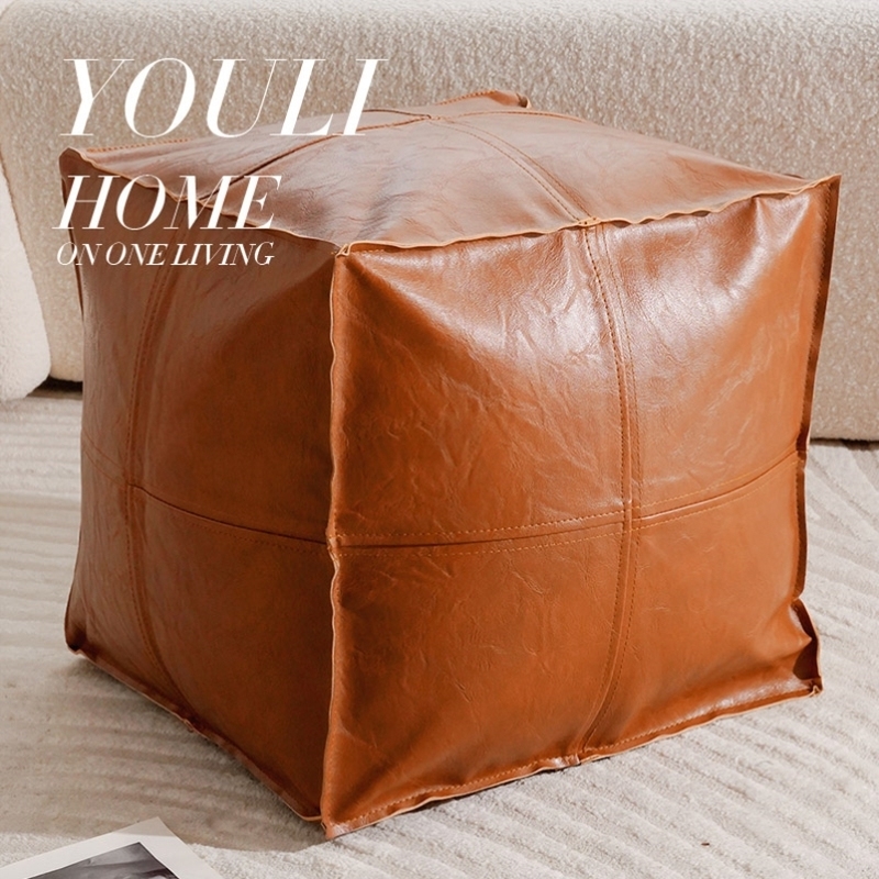Marokanski pouf-ottoman za cipele, ležerni naslonjač s kožnim spremištem, tatami, skandinavski stil