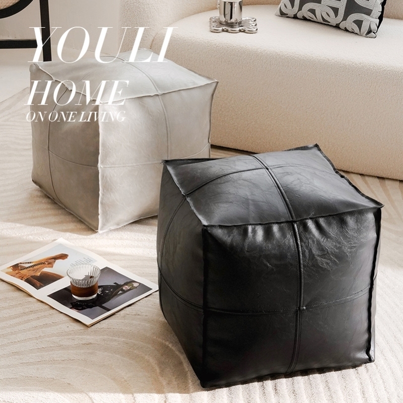 Marokanski pouf-ottoman za cipele, ležerni naslonjač s kožnim spremištem, tatami, skandinavski stil