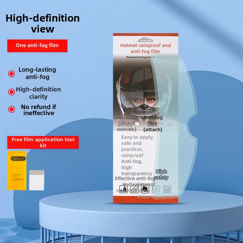 Fólia proti dažďu a zahmlievaniu prilby – TAC materiál, univerzálne pre prilby s plnou tvárou aj pol prilbu, vodotesný kryt šošovky