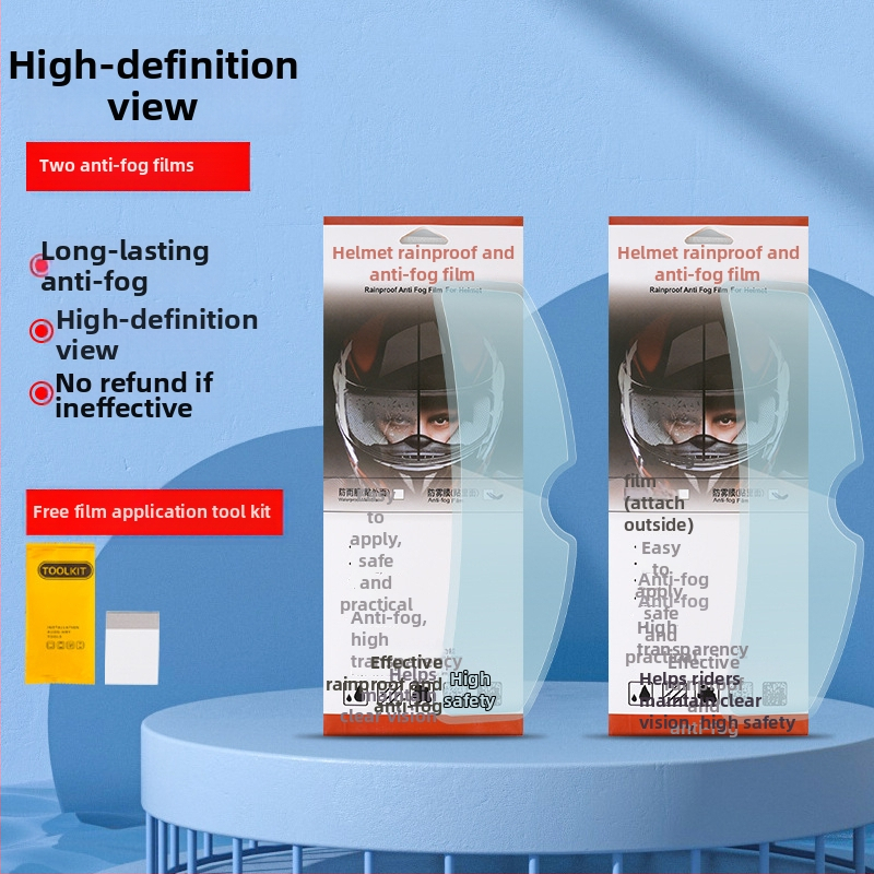 Fólia proti dažďu a zahmlievaniu prilby – TAC materiál, univerzálne pre prilby s plnou tvárou aj pol prilbu, vodotesný kryt šošovky