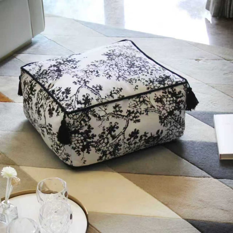 Mu Kam Mu Ju pernă de șezut în stil nordic, cu model floral, husă detașabilă, umplutură din perle de spumă, poliester