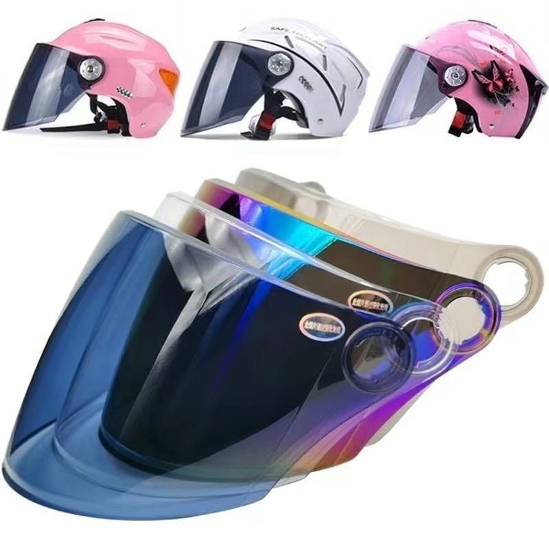Visor pentru cască de motocicletă și vehicule electrice – protecție solară universală, impermeabil la ploaie, antifog și rezistent la vânt.