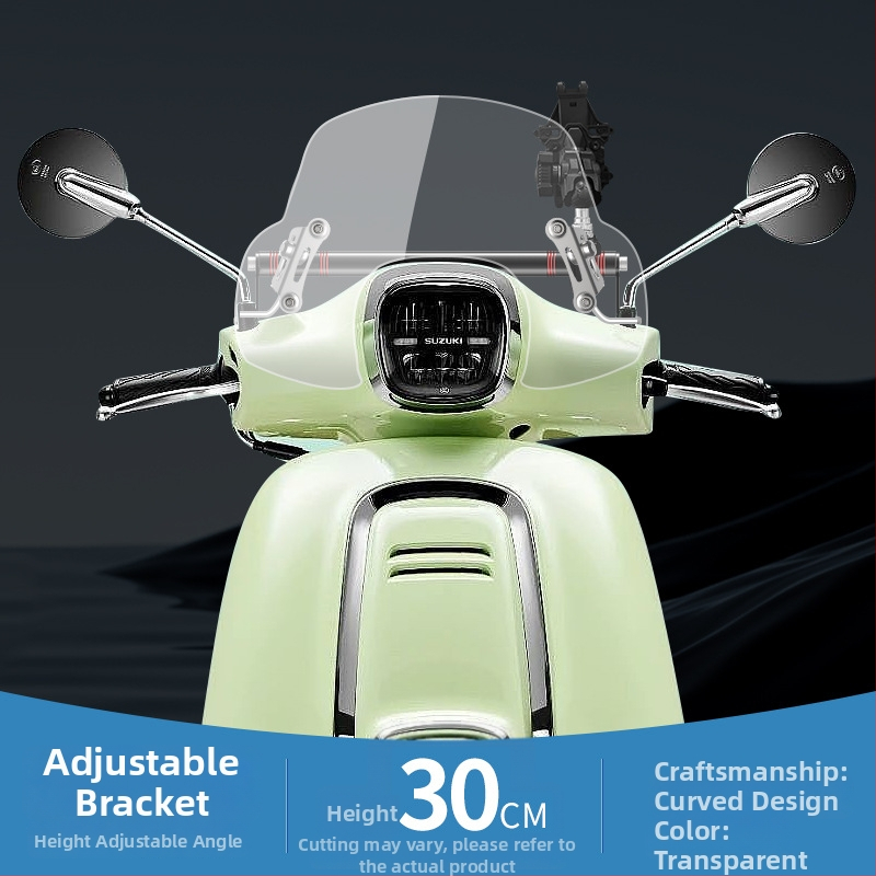 Vjetrobran za Suzuki US125 — retro dizajn, Us125 posebni štit, PMMA materijal, otporan na ogrebotine, anti-refleks