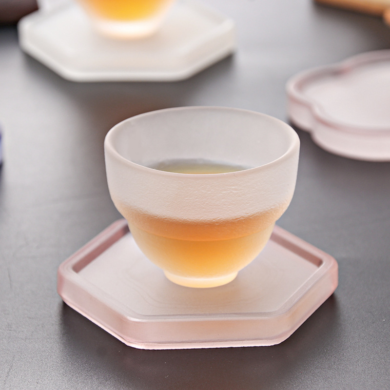 Πατάκι για τσάι από θερμοανθεκτικό γυαλί με ματ φινίρισμα, κινεζικού στυλ, αντι-κάψιμο