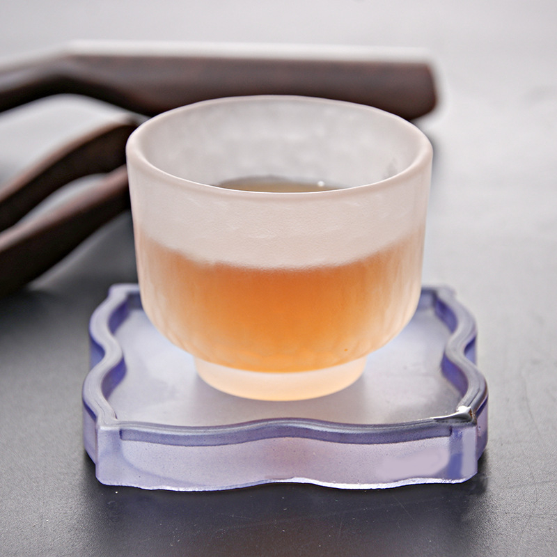 Πατάκι για τσάι από θερμοανθεκτικό γυαλί με ματ φινίρισμα, κινεζικού στυλ, αντι-κάψιμο