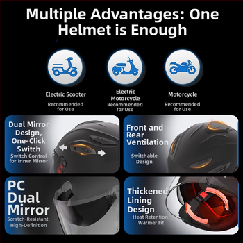 ABS kaciga 3/4 za električna vozila s dvostrukim vizirom, 3C certificirana