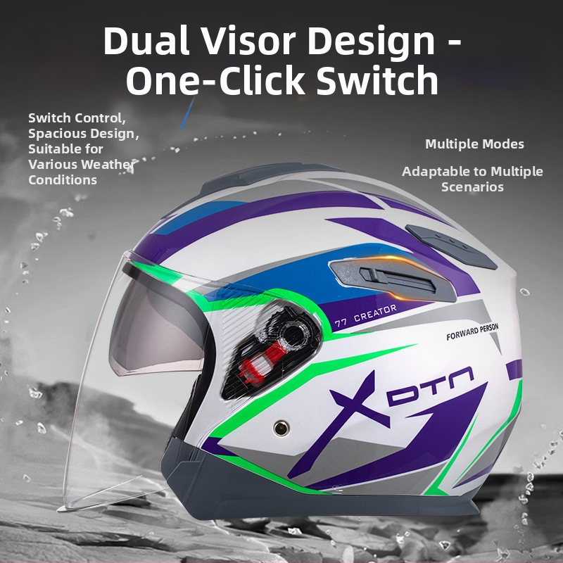 ABS kaciga 3/4 za električna vozila s dvostrukim vizirom, 3C certificirana