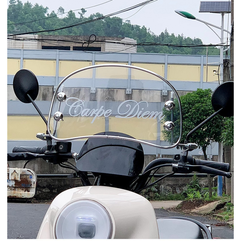 Vintage PMMA prednje vjetrobransko staklo za motocikle i skutere, univerzalna kompatibilnost, prilagodljivo