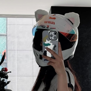 Dekor mačjih ušiju za kacigu za motocikl s kacigom za cijelo lice, Velcro brzo otpuštanje