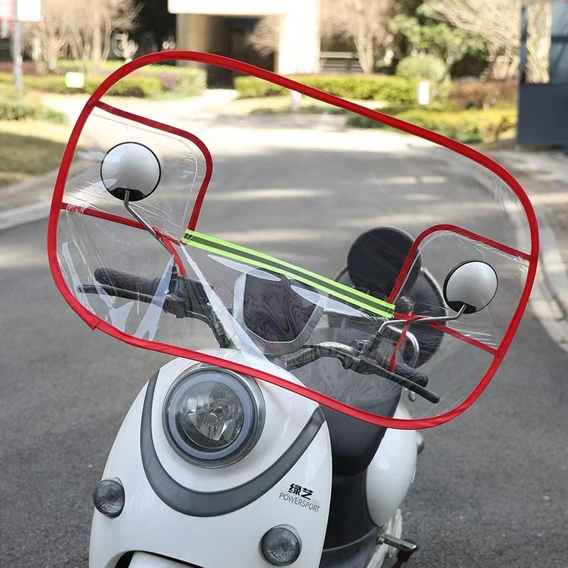 Sklopivi prednji štitnik za električni skuter i motocikl, PVC, HD prozirnost, kompatibilan s retrovizorima