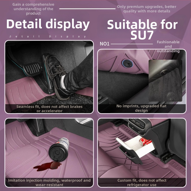 Auto rohože z TPE, injekčne formované – kompatibilné s Xiaomi SU7/YU7, plné vnútorné pokrytie