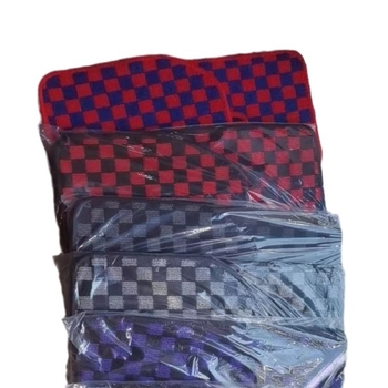 Автомобилни подови стелки и килими – Loop Velvet Plaid Mosaic дизайн, универсален комплект от пет части; материал: химическо влакно; печат на лого наличен; персонализиране.