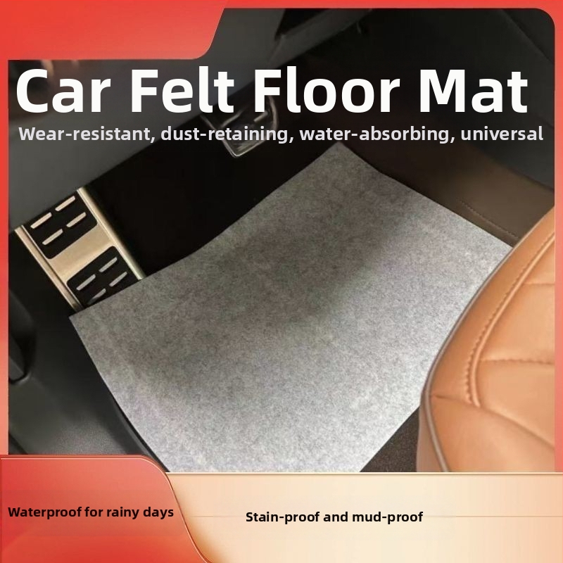 Jednorázové podlahové rohože do auta z syntetických vlákien, kobercový štýl, univerzálne uchytenie