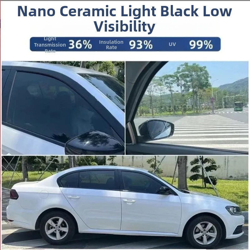 Samozaljepiva folija za prozore automobila – komplet za cijeli automobil, prednje vjetrobransko staklo i ostali prozori, nano keramika, UV zaštita 99%, prozirnost 50-70%