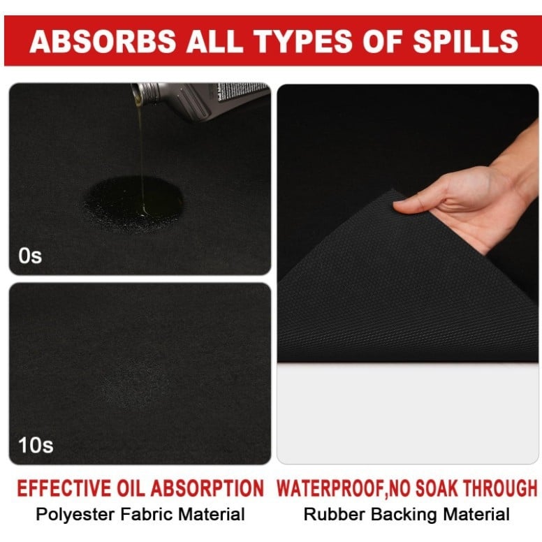 Hengchuang Autó- és Motorkerékpár Javító Matrac — vízfelvétel, olajálló, poliészter rostból, téglalap alakú, szöveg mintázat