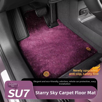 TPE autokoberce pre Xiaomi SU7 – plné pokrytie s hviezdnou oblohou z veluru, špecifické pre vozidlo, bez loga