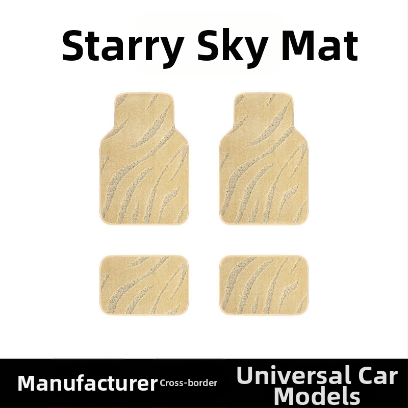 Univerzálna sada autokobercov, velúr materiál, hviezdny vzor, kompletný set so samostatnými zadnými kobercami, Jiaxu značka, pôvod Hebei