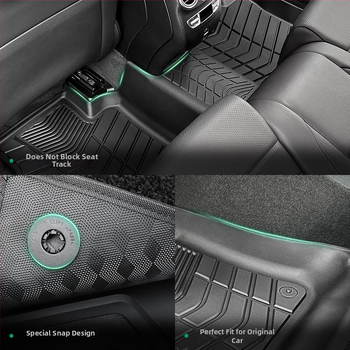 Podlahové rohože z TPE pre Mercedes-Benz C-Class, E-Class, A-Class, B-Class, S-Class a G-Class, pre 25 modelov, plne vstrekované TPE, navrhnuté pre päťmiestny interiér, poluzatvorený dizajn