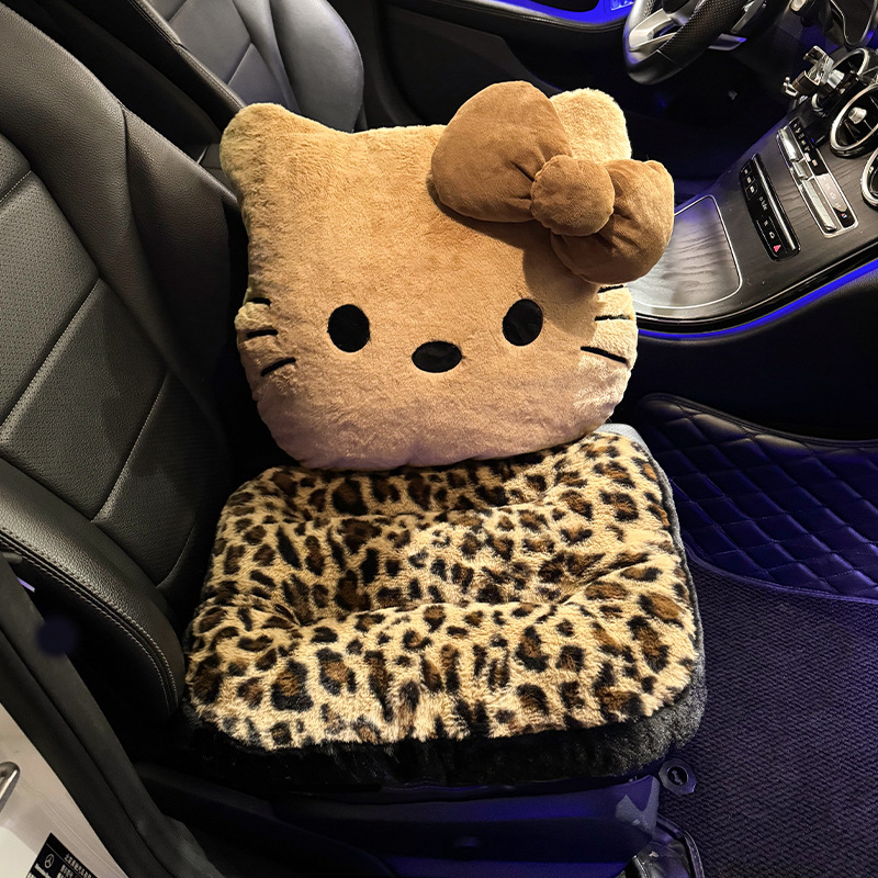 Perneu pentru scaun auto, iarnă — pluş minimalist, umplutură PP bumbac, suprafață din bumbac, decorare